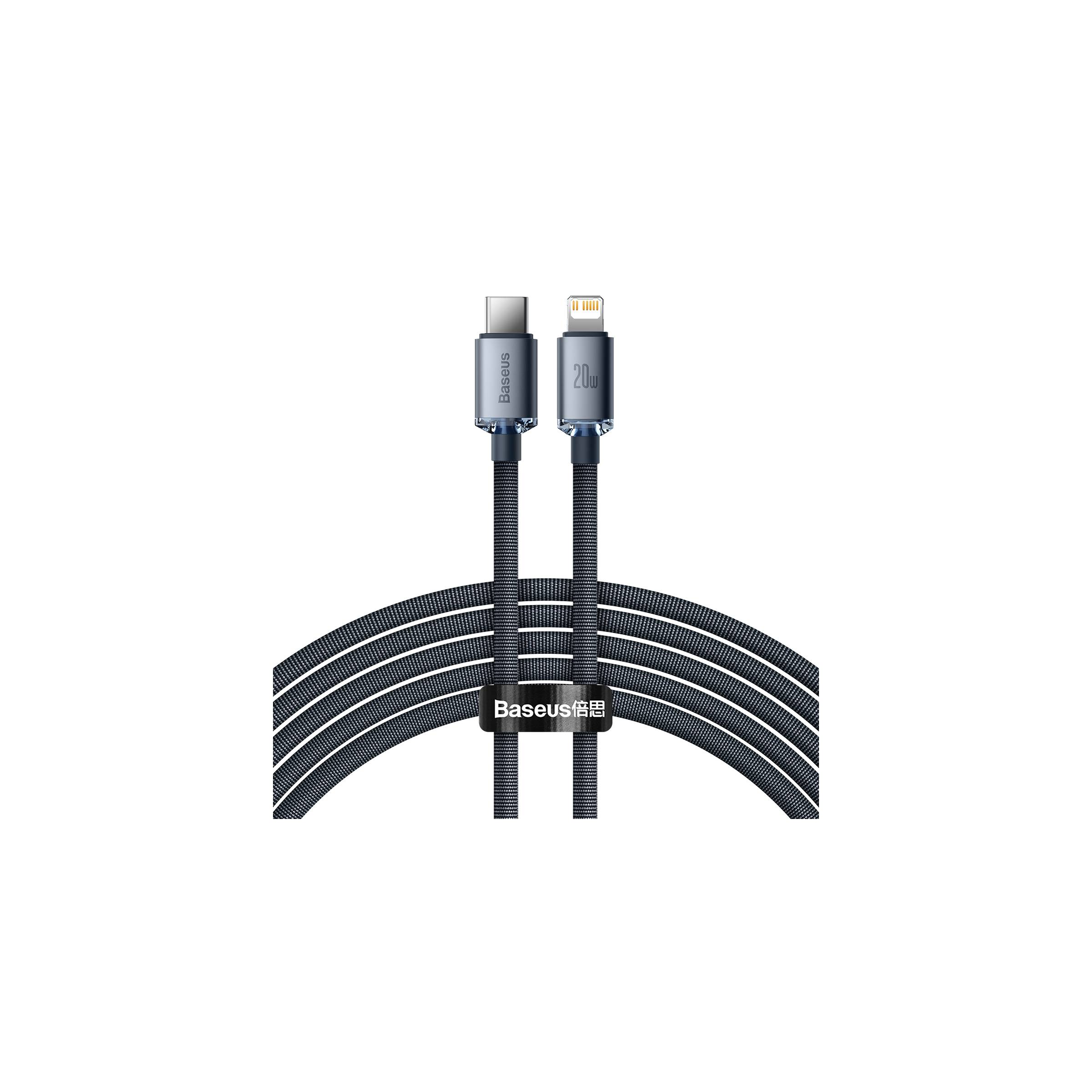 Baseus flettet USB-C til Lightning-kabel – 2m – Svart/Blå