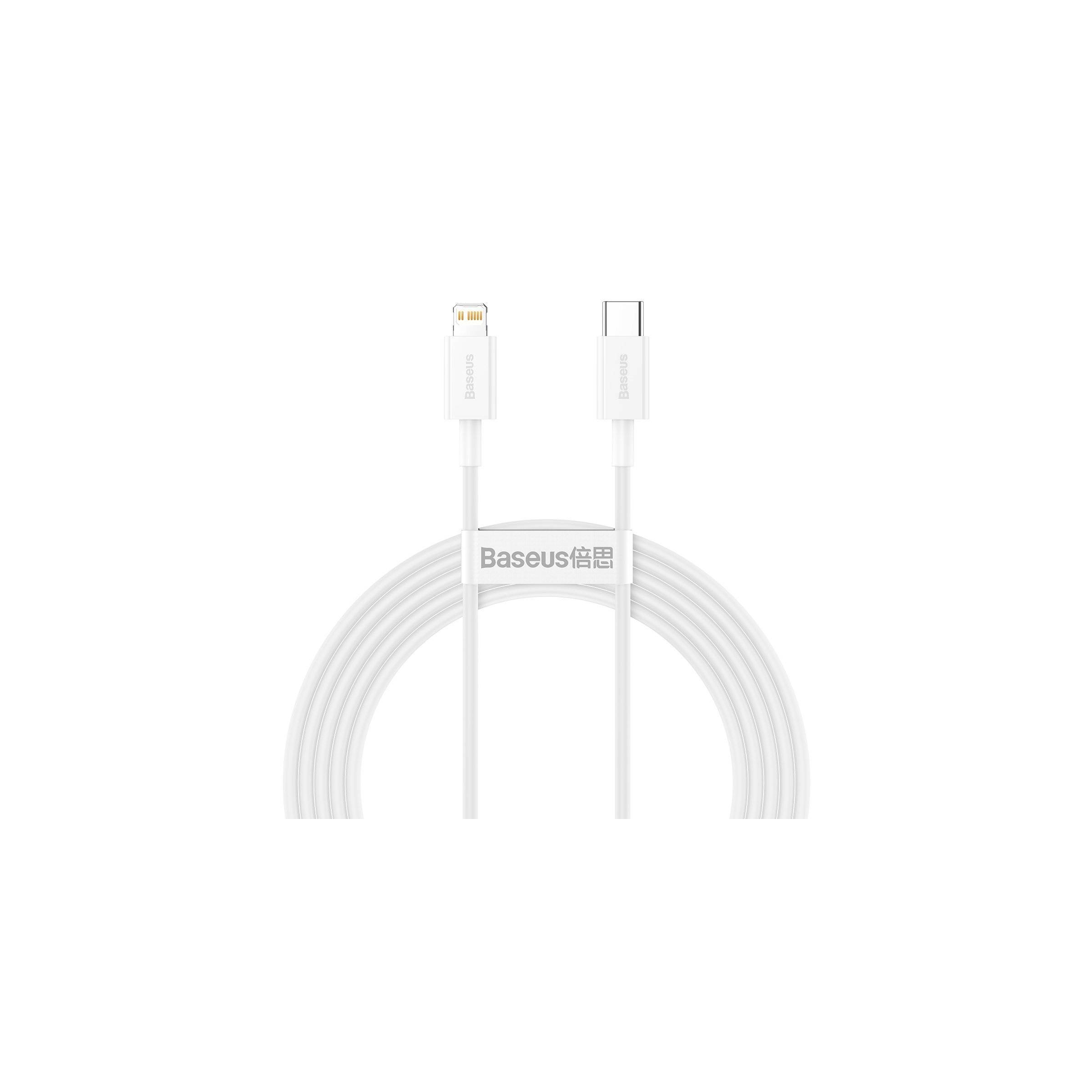 Baseus Superior USB-C til Lightning kabel – 2m – Hvit