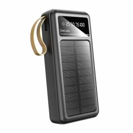 Dudao solcelle powerbank med Lightning, microUSB, USB og USB-C kabler - 20.000 mAhDudao solcelle powerbank med Lightning, micro