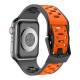 2-farget silikonrem til Apple Watch 42/44/45/49mm - Svart/Oransje