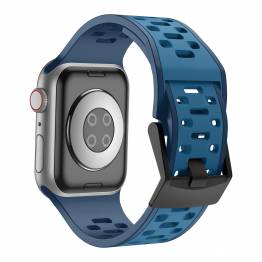  2-farget silikonrem til Apple Watch 42/44/45/49mm - Navy blå/Blå