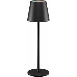 Oppladbar og vanntett RGBW LED bordlampe med farget lys og touch-kontroll - Sort