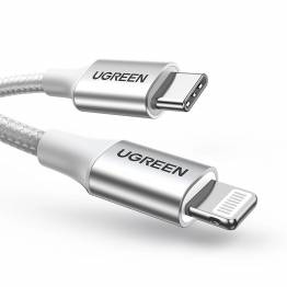  Ugreen vevd USB-C til Lightning kabel - MFi - 1m - Sølv