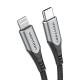 Vention vevd MFi USB-C til Lightning kabel - 2m - Sort/Grå