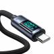 Joyroom vevd USB-C kabel med display - 100W - 1,2m - Sort