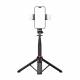 Selfiestang 3-i-1 med tripod, fjernbetjening og dual LED lys - op til 1,33m