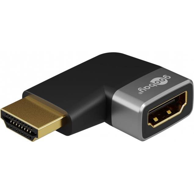 Goobay HDMI hun til HDMI han med 90 grader vinkel - Flad - 8K@60Hz