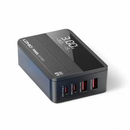 LDNIO 4-ports 65W PD QC 2xUSB-C og 2xUSB-A Mac-lader med skjerm