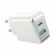 Joyroom Dual iPhone/iPad USB QC3.0 og USB-C PD lader - 30W - Hvit