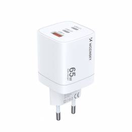  Wozinsky 65W GaN PD-lader med 2x USB-C og 1x USB-A porter