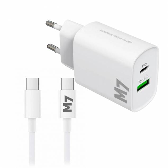 M7 Apple Watch laderpakke - 1 meter USB-kabel + dobbelt lader