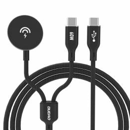 Dudao 2-i-1 USB-C + Apple Watch kabel 60W 1.2m