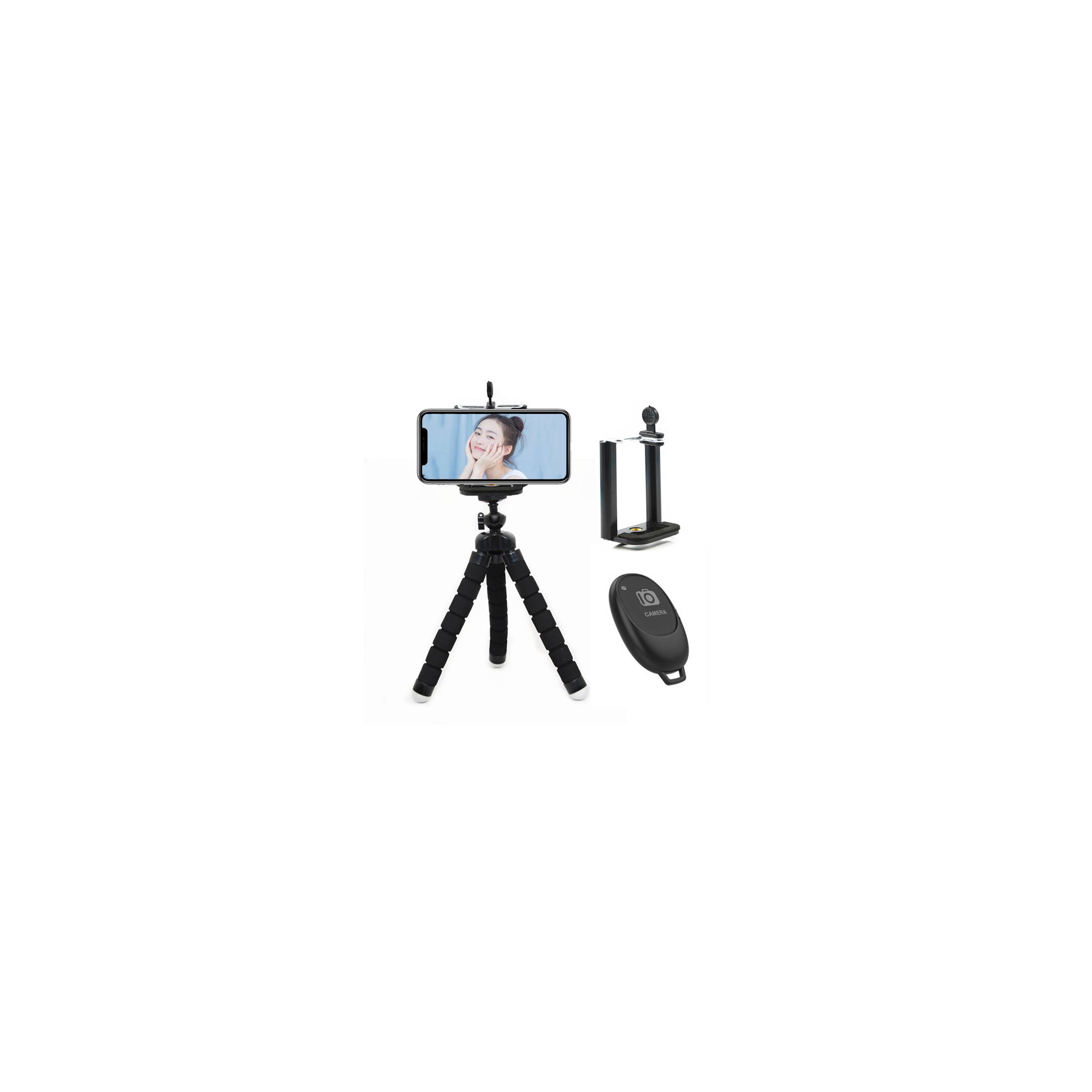 Fleksibel tripod med iPhone holder og Bluetooth fjernbetjening