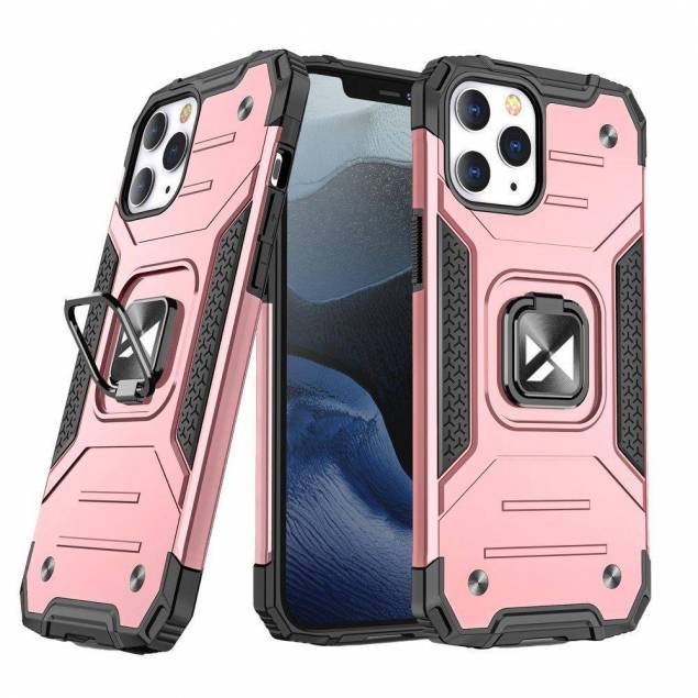 Wozinsky Ring Armor Cover med Kickstand Solid Robustcover til iPhone 13 mini rose