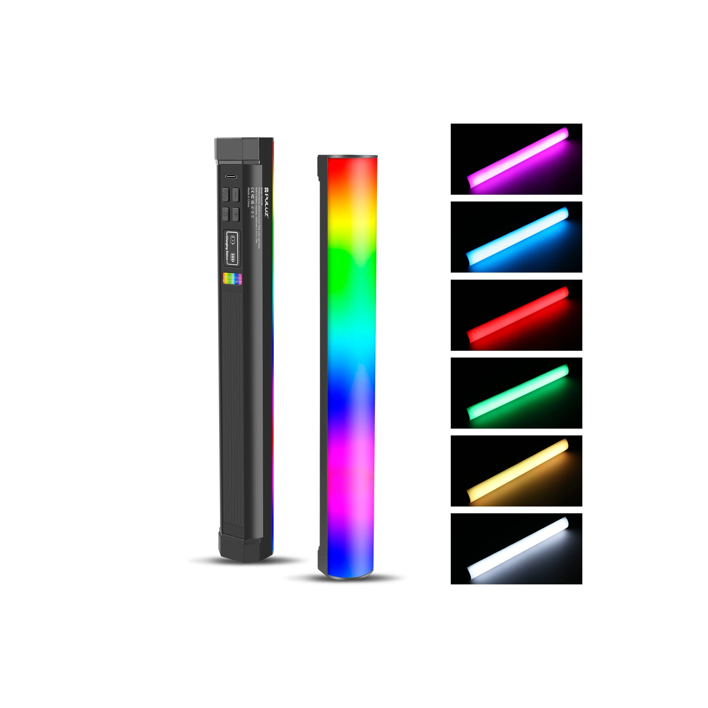 RGB Stick Light LED foto lys med batteri og justerbar lysstyrke – 30cm