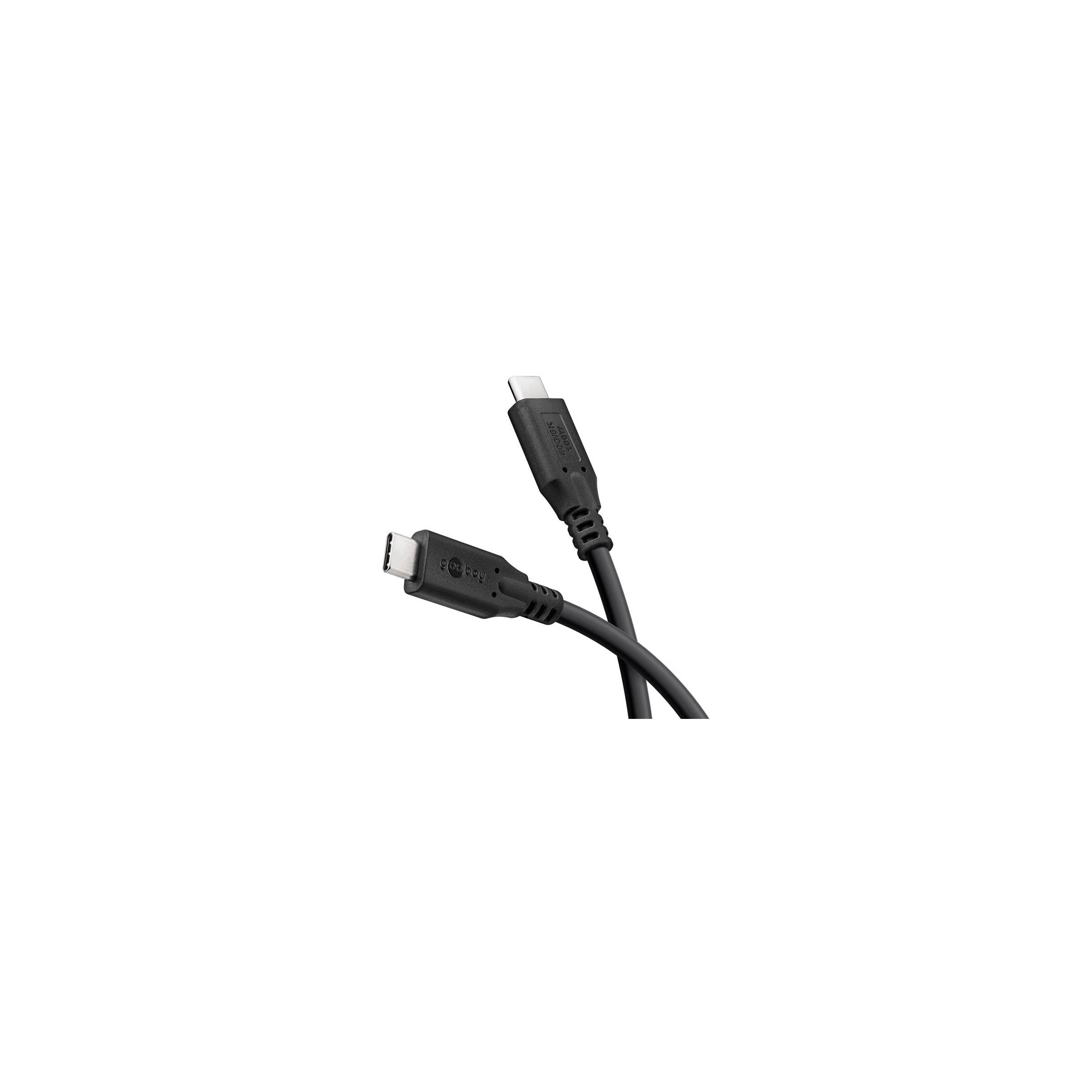 Goobay USB-C kabel 100W PD – USB4 – 40 Gbit/s – 1m – Sort