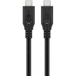 Goobay USB-C kabel 100W PD - USB4 - 40 Gbit/s - 2m - Sort