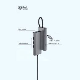  9-i-1 USB-C DualVision for ekstra skjerm på M1/M2/M3 MacBook