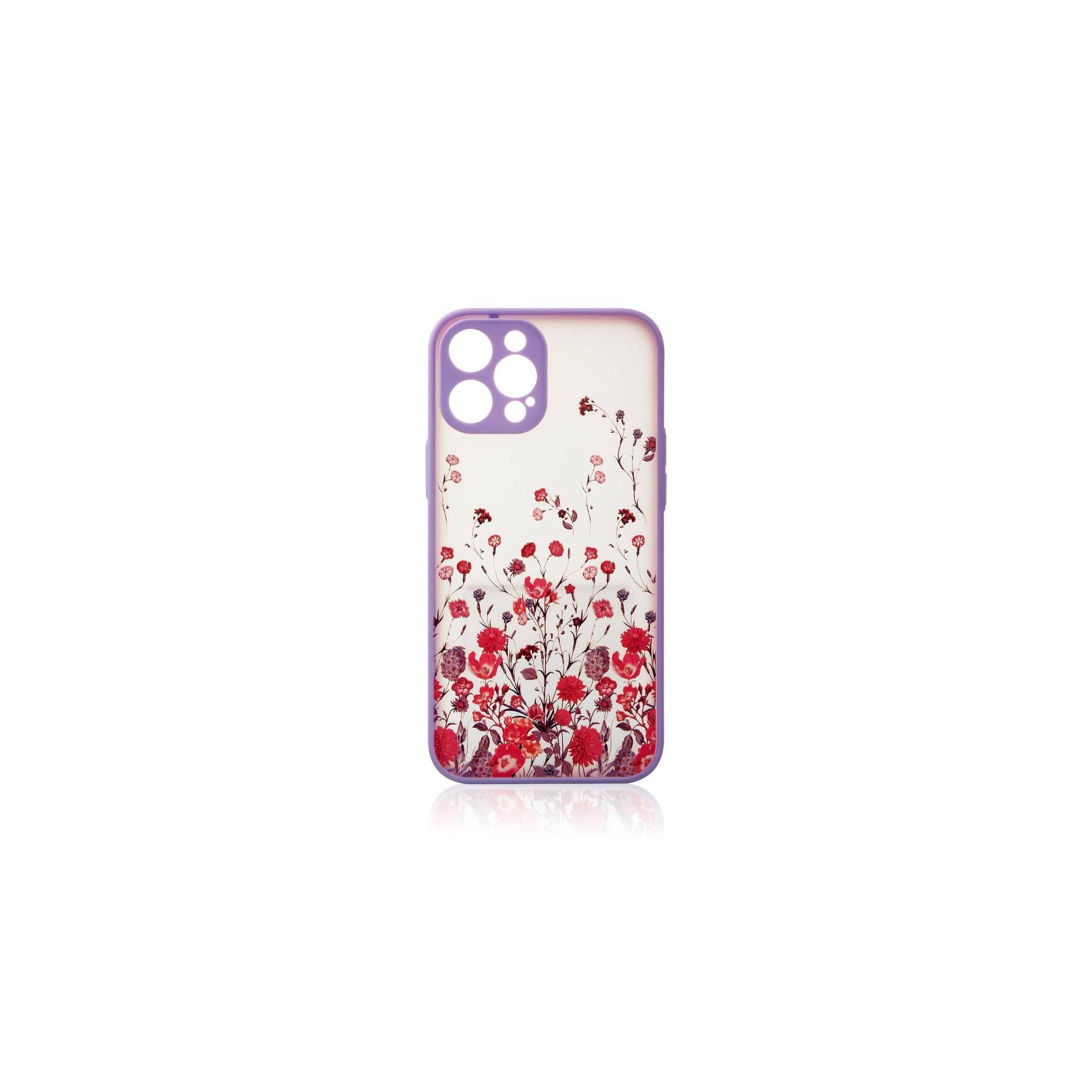 iPhone 12 Pro deksel med blomster – Lilla