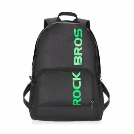 RockBros sammenfoldelig ryggsekk - 18l - 46x38cm - Sort med grønt logo