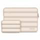 Puffy MacBook 13-14" sleeve med tilbehørsrom og liten tilbehørstaske - Beige