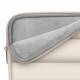 Puffy MacBook 13-14" sleeve med tilbehørsrom og liten tilbehørstaske - Beige