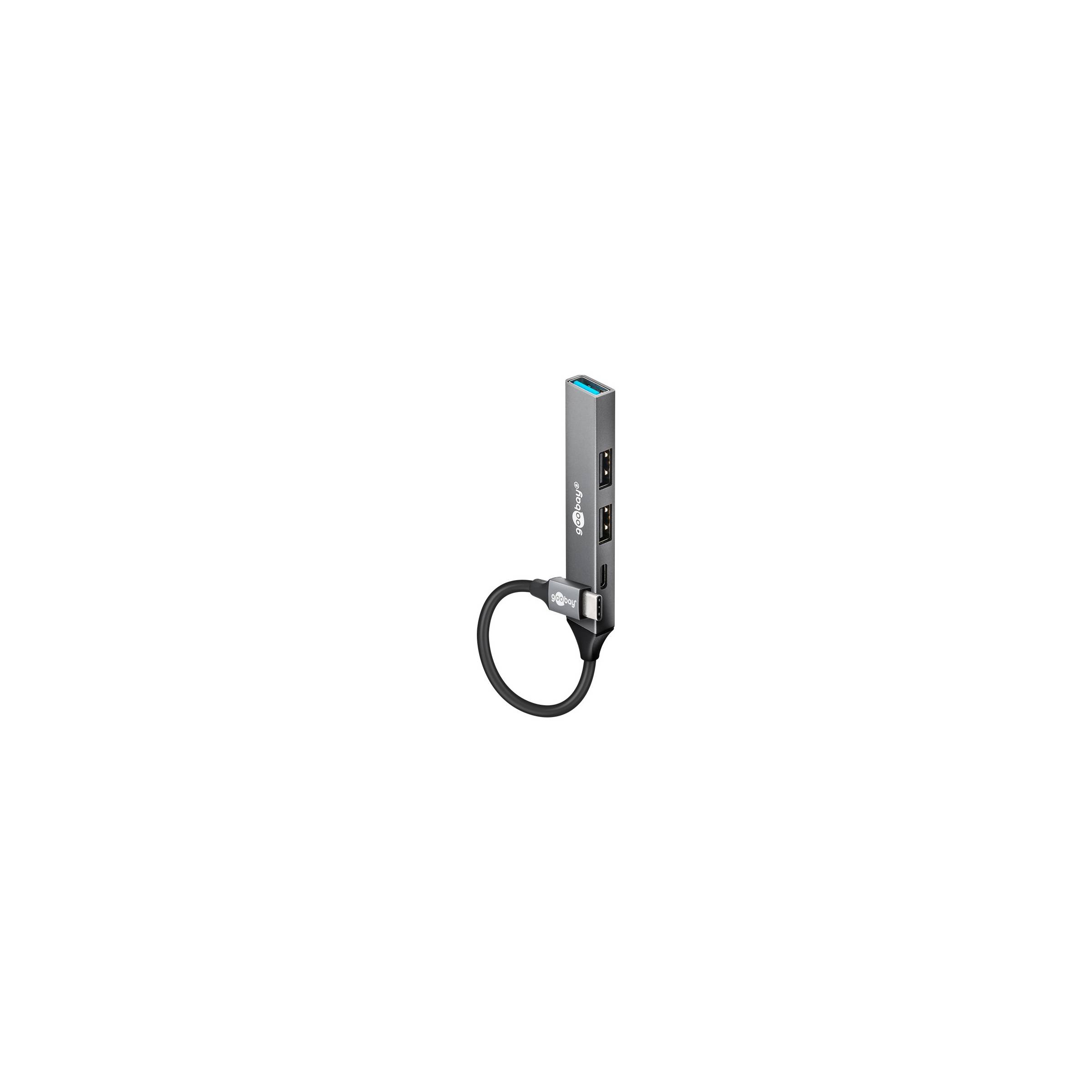 Goobay slank 4-i-1 USB-C hub til 1x USB-C og 3x USB-A – 5Gbit/s