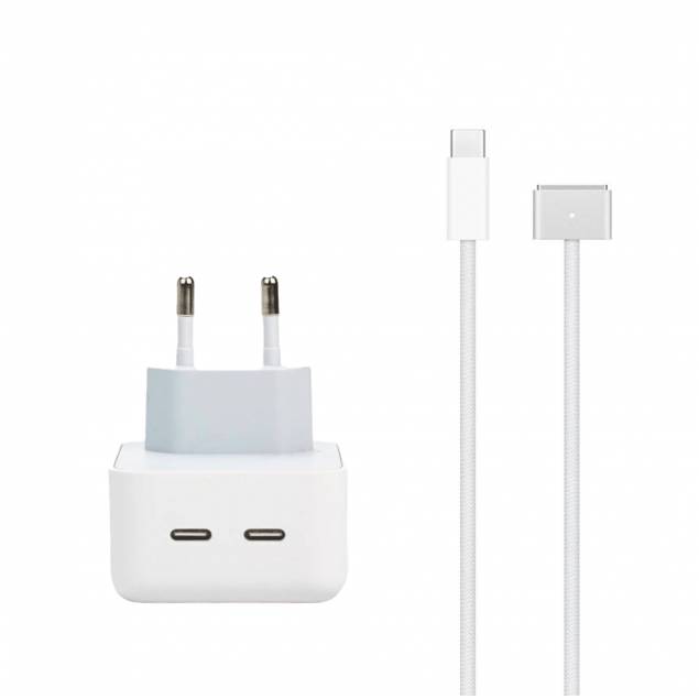 USB-C til Magsafe 3 PD hurtigladende vevd kabel - 100W - 2m