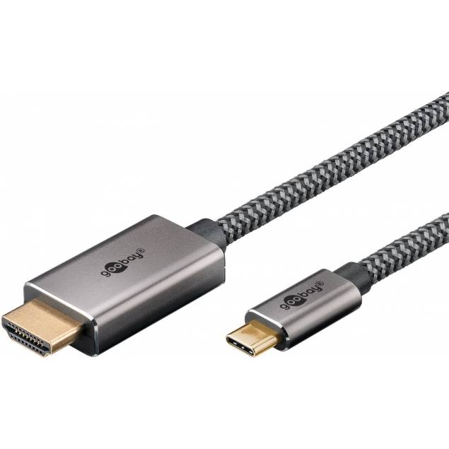 Vevet USB-C til HDMI kabel fra Goobay - 4K@60Hz - 3m