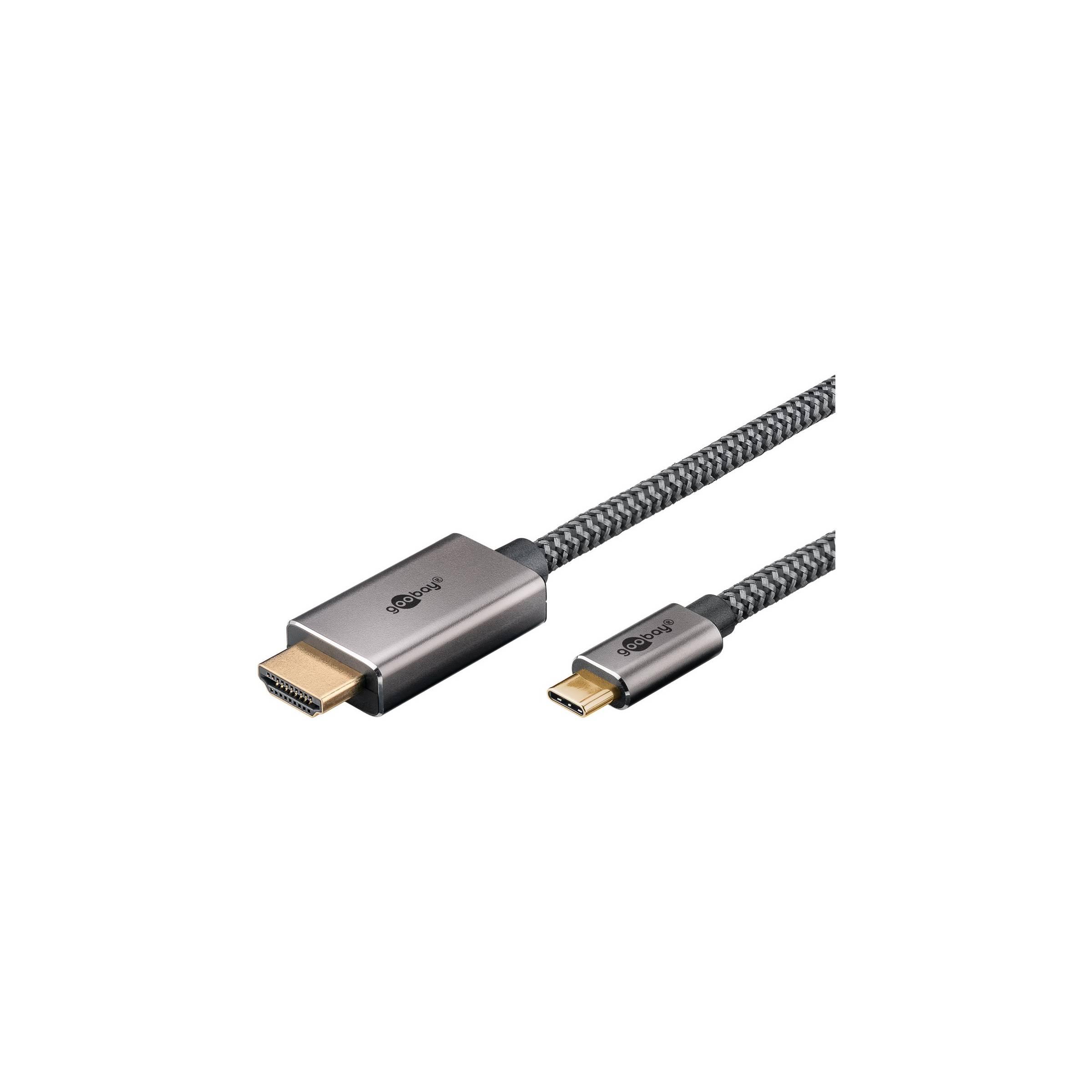 Vevet USB-C til HDMI kabel fra Goobay – 4K@60Hz – 1m