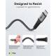 Goobay 2-i-1 vevd USB-C Y-kabel med forsterkede kontakter - 60W - 1,5m