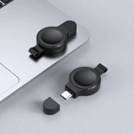  Transportabel USB-C Apple Watch lader med stropp - Sort