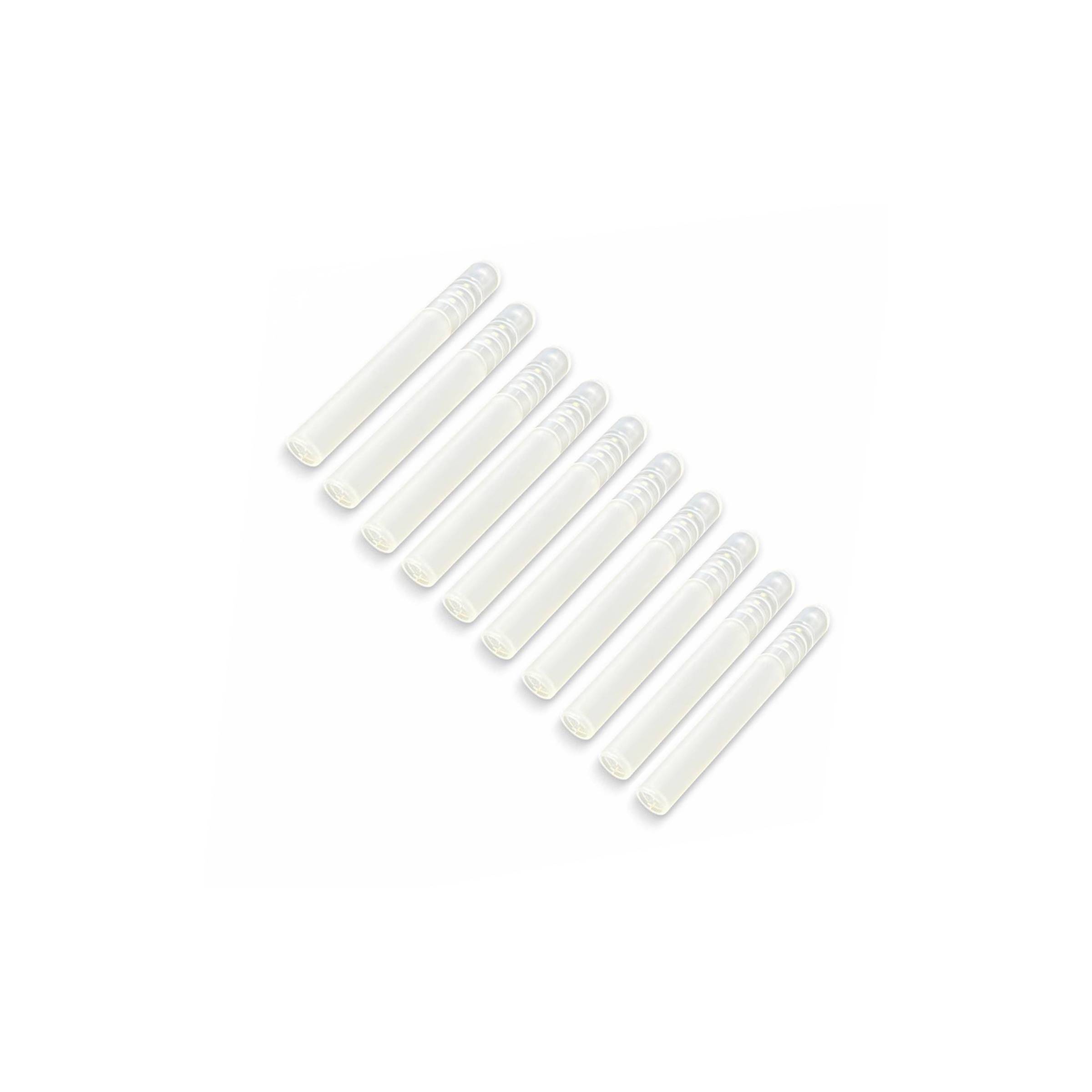 10 stk plastikkrør til parfyme eller geocaching – 1,5 x 10,7 cm