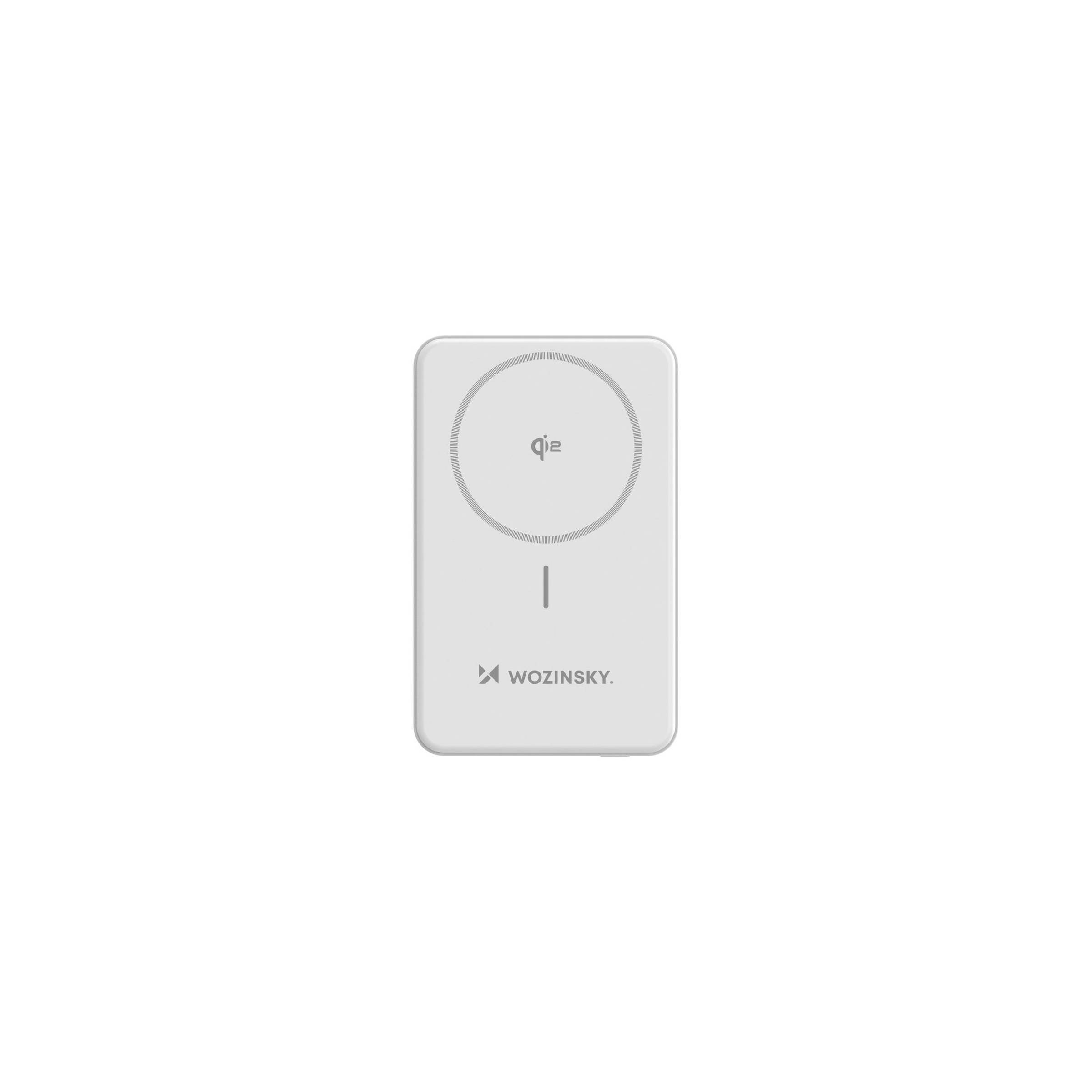 Wozinsky MagSafe Qi2 powerbank med USB og USB-C – 10.000mAh – 22,5W PD – Hvit