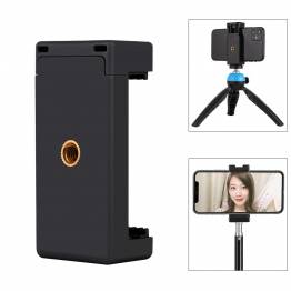 iPhone- og mobilholder med Cold Shoe til stativ, tripod og selfie sticks