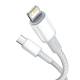 Baseus USB-C til Lightning kabel - 1m - Hvit