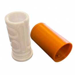 Puzzlebox sylinder labyrint til pengegaver og geocaching - 3D printet - Hvit/Brun