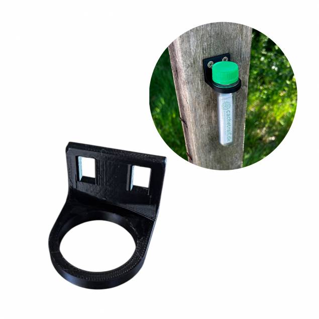 Petling holder til montering med skruer eller strips - 3D printet - Sort Petling holder til montering med skruer eller strips - 3D printet - Sort