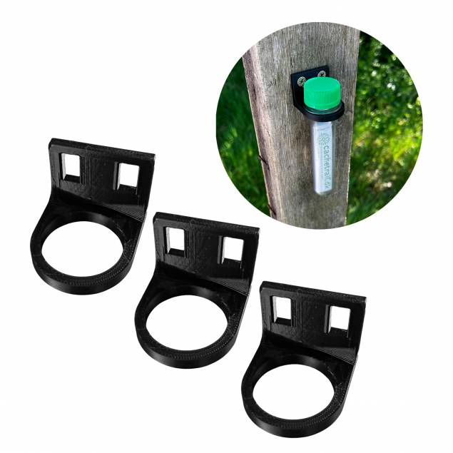 Petling holder til montering med skruer eller strips - 3D printet - Sort Petling holder til montering med skruer eller strips - 3D printet - Sort