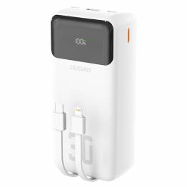 Dudao K15Max powerbank 30.000mAh med USB-C og Lightning kabel - 22,5W PD+QC - Sort