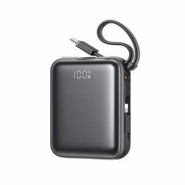 Joyroom powerbank med Lightning og USB-C kabler - 10.000mAh - 30W PD - Svart