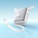 Joyroom mini powerbank med USB-C og Lightningkabel - 10.000mAh - 22.5W PD - Hvit