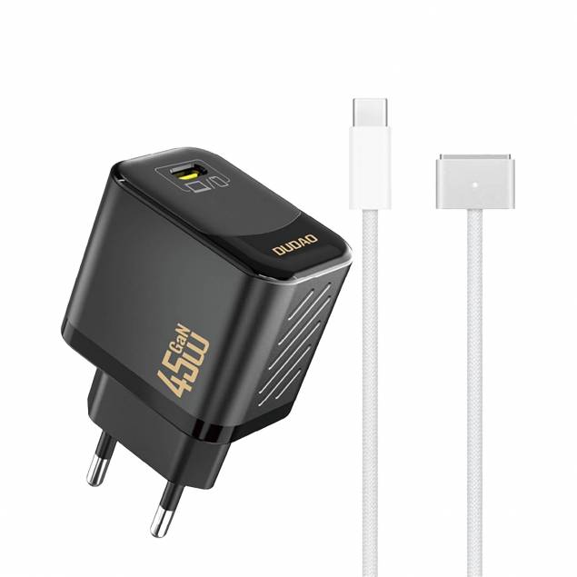 Dudao 65W GaN 4-porter PD-lader - 2x USB-C / 2x USB - Hvit Dudao 65W GaN 4-porter PD-lader - 2x USB-C / 2x USB - Hvit