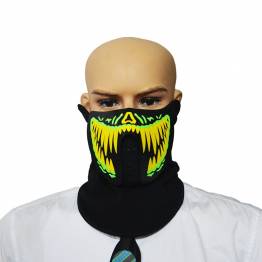 Halloween, fastelavn og fest LED maske - stemme aktiveret - Gul/Grønn