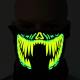 Halloween, fastelavn og fest LED maske - stemme aktiveret - Gul/Grønn