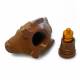 Fugl geocache beholder med rom til bison - 11cm - 3D printet - Brun