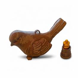 Fugl geocache beholder med rom til bison - 11cm - 3D printet - Brun
