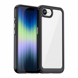 iPhone 16e deksel - Gjennomsiktig med svart ramme