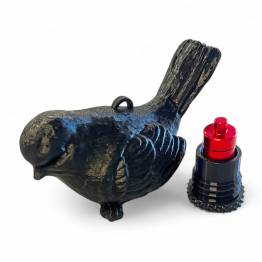 Fugl geocache beholder med rom til bison - 11cm - 3D printet - Sort