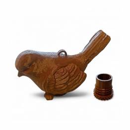Fugl geocache beholder med rom til bison - 11cm - 3D printet - Brun